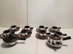 Vintage Awesome 1950er handbemalt peruanisch/Inka 8-teiliges Teekannen-Set - schön - Bild 1 von 23