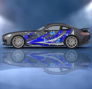 Beauty Butterfly Bird Racing Car Graphic Decal Full Body Vinyl Livery Both Sides - Foto 1 di 2