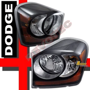 Faros de repuesto negros para Dodge Durango 2004-2006 luces diestro + derecho - Imagen 1 de 7