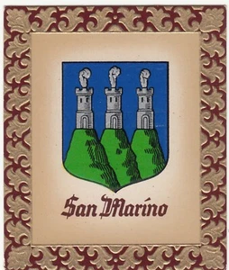 DRAPEAU FLAG FLAGGE EMBLÈME EMBLEM WAPPEN SAINT-MARIN SAN MARINO 2 IMAGE CARD - Picture 1 of 2