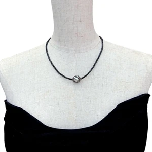 Collar Gargantilla Keshi Perla Keshi Espinel Negro Facetado Natural - Imagen 1 de 6