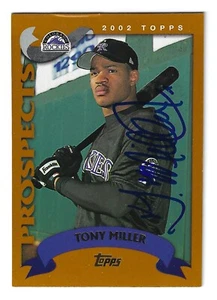 TONY MILLER COLORADO ROCKIES SIGNED AUTOGRAPGED 2002 TOPPS BASEBALL CARD - Picture 1 of 1