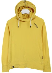 Hoodie NAKETANO Donna LARGE Pullover Collo Alto Spalline A Strati Giallo - Foto 1 di 12