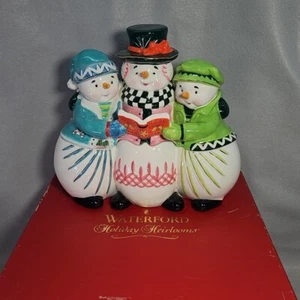 Waterford Holiday Heirlooms Musical "Snowy Village Trio" Cookie Jar, 2005 - Picture 1 of 14