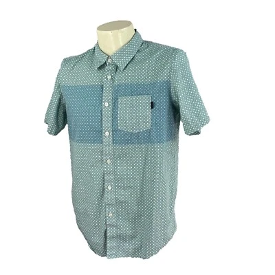 Oakley Men's Button Front Short Sleeve 100% Cotton Green Print Shirt Small - Image 1 of 4