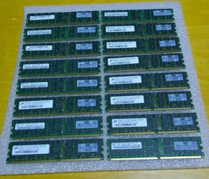 HP Micron Samsung 64GB 16x4G 2Rx4 PC2-5300P DDR2 ECC Arbeitsspeicher RAM M393T5160QZA-CE7 - Bild 1 von 6