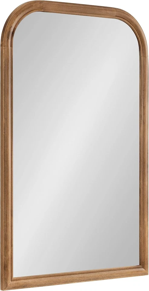 Glenby Transitional Arch Wall Mirror, 24 X 36, Rustic Brown, Wooden Farmhouse Ar - Image 1 of 4