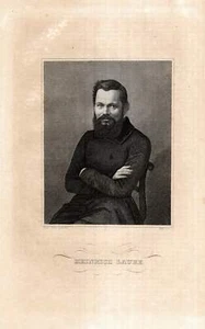 c1850 Heinrich Laube Schriftsteller Dramatiker Theater Stahlstich-Porträt - Picture 1 of 1