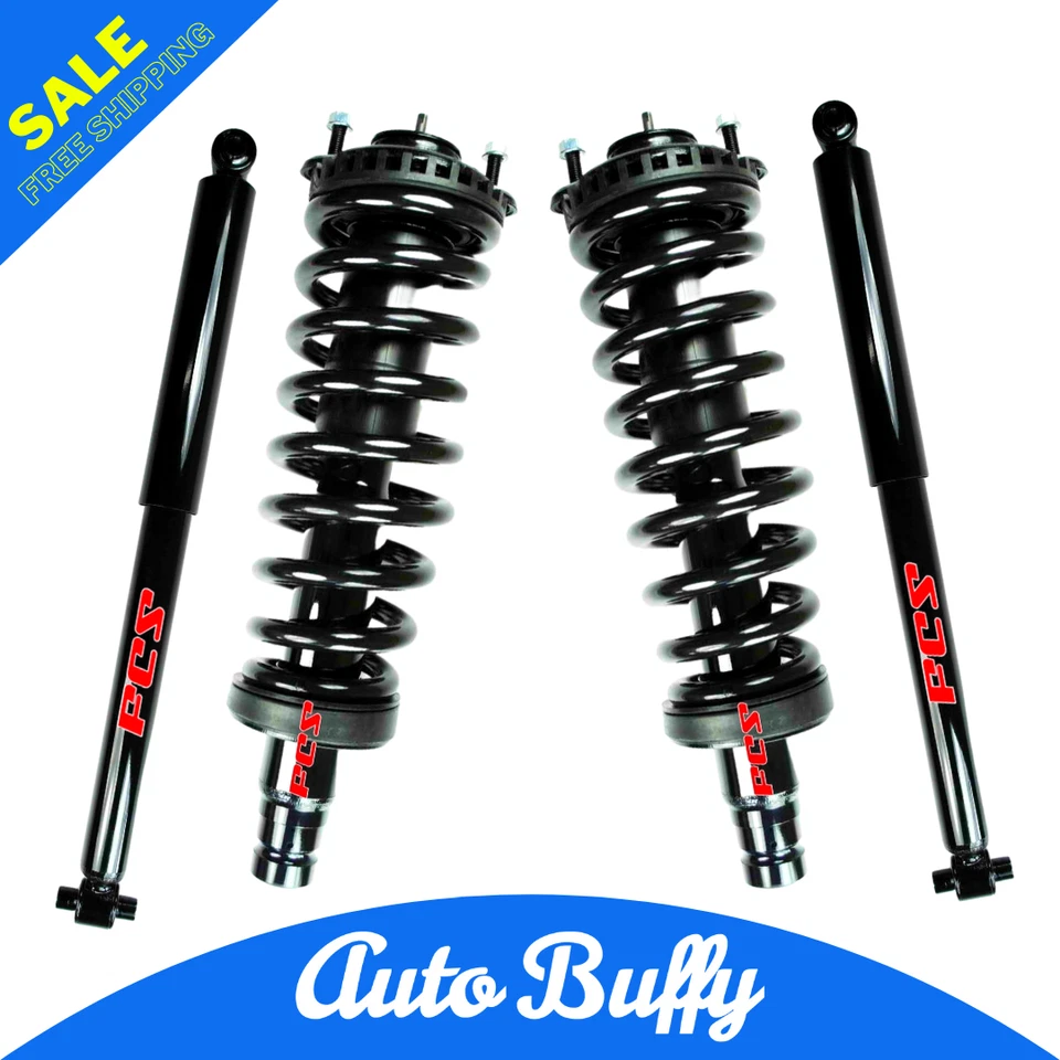 Conjunto completo de apoio de suspensão dianteiro FCS 2 e 2 amortecedores traseiros compatível com Chevy Trailblazer GMC Envoy - Imagem 1 de 3
