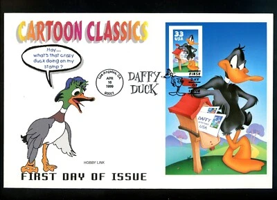  US FDC #3307c HL / Hobby Link 1999 CA Duffy Duck WB Cartoon [ IMPERF ] - Image 1 of 2