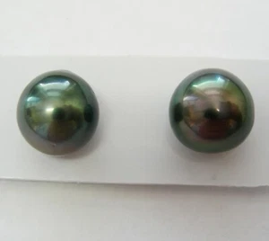 ¡¡TAHITIANO NEGRO 0,2 mm!! PAR DE PERLAS 100% SIN TRATAR SIN PERFORAR + CERTIFICADO DISPONIBLE - Imagen 1 de 1