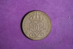 1950 Sweden 1 Ore Bronze Coin #M23008 - Picture 1 of 2