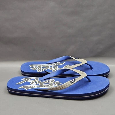 Sandalias Polo Ralph Lauren Whitlebury II para Hombres 13 Azul Gris Playa Piscina Chanclas Foto 1 de 4