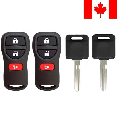 2x Nuevo Mando a distancia sin llave de repuesto con llave de encendido para Nissan ID 46 Chip N104T Foto 1 de 2