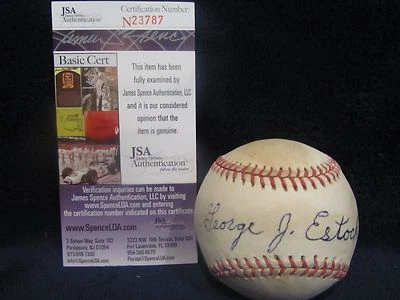 George Estock (D 2010) Autographed Official Wilson Baseball - JSA Cert - Image 1 of 4