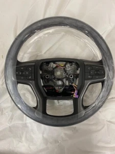 2019-2023 Chevy Silverado GMC Tahoe Black Leather Gray Steering Wheel OEM - Foto 1 di 5