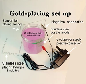 Gold Plating Kit (mains) with all You Need for Goldplating silver Jewellery,, - Picture 1 of 3