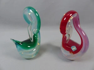 Vintage MCM Antonio da Ros für Cenedese Murano Sommerso Opal Kunstglas Schwäne - Bild 1 von 11