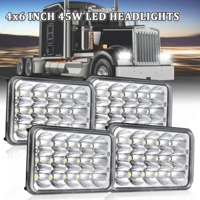 4X DOT 4x6'' LED Headlights for Kenworth T800 T400 T600 W900B Classic 120/132 HK - Image 1 of 4