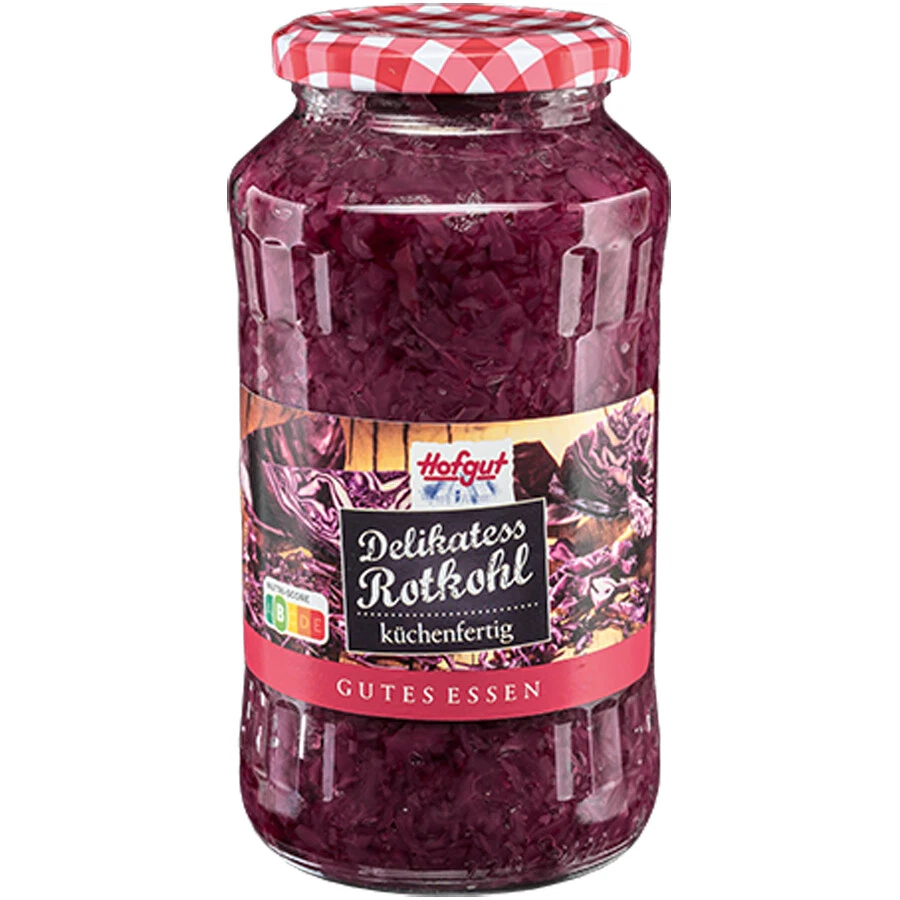 GEMÜSEKONSERVEN Hofgut Delicatezza Cavolo Rosso il Classico Pronto da Tavola in Bicchiere 720ml