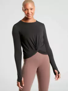 NWT Athleta Essence Twist Top in Black Size S Small #579671 - Picture 1 of 3