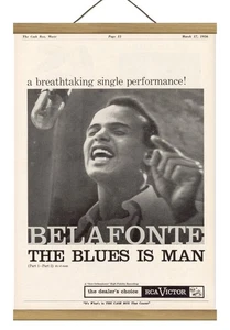 Seltene Original Harry Belafonte The Blues..... Promo Anzeige, montiert mit Magnetrahmen! - Bild 1 von 3