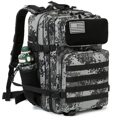 45L Tactical Backpack Outdoor Hiking Camping Survival Rucksack Travel School Bag - Image 1 of 4