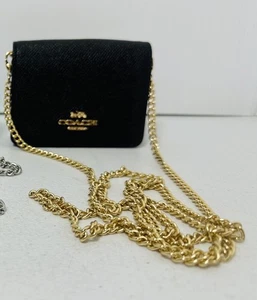 COACH Mini Crossbody Leather Wallet Chain Strap Bag - Picture 1 of 8