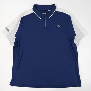 Polo deportivo de tenis Lacoste para hombre talla 4XL azul con cremallera cuello transpirable - Imagen 1 de 9