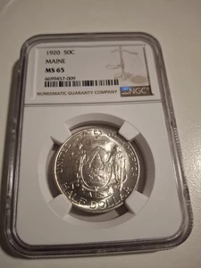 1920 Maine Commemorative Silver Half Dollar NGC MS 65 Absolutely  Beautiful - Picture 1 of 4