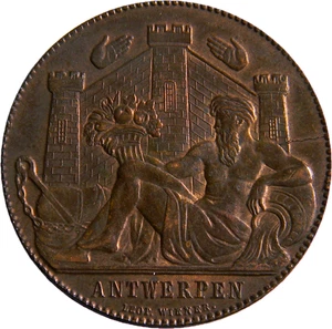 1885 Belgium Universal Exposition Event medal by Léopold Wiener (04875) - Picture 1 of 2