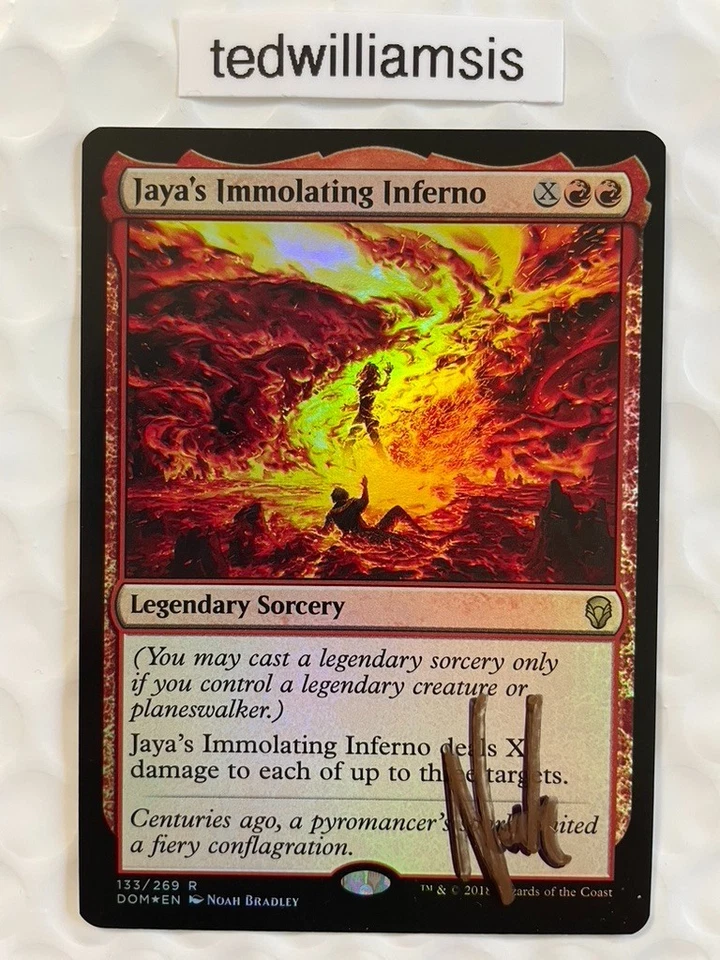 Jaya's Immolating Inferno Dominaria Foil Autographed Signed Artist Noah Bradley - Image 1 of 2