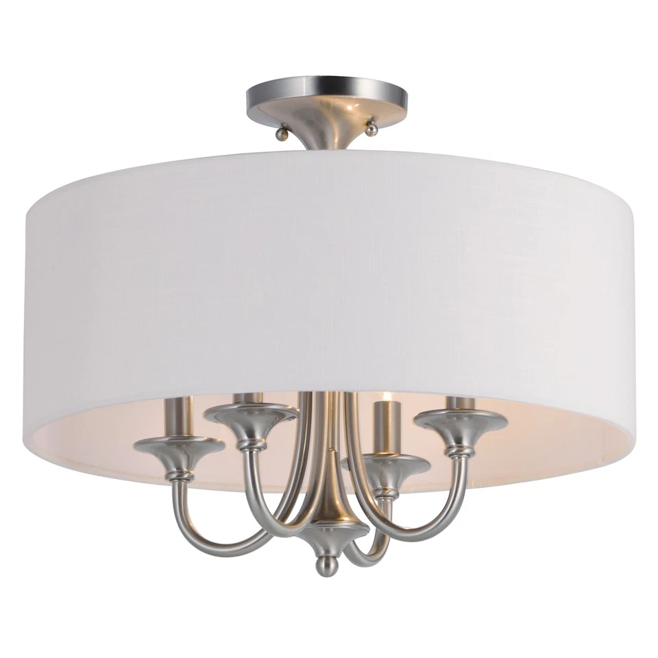 Maxim 10013WLSN Bongo Semi Flush Mount Light in Satin Nickel