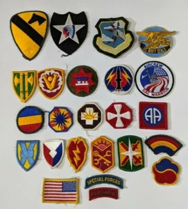 US Army Military Coloured Shoulder Patch Tab Lot 24 - Bild 1 von 5