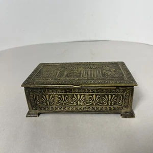 Caja de recuerdo de la Acrópolis griega vintage de bronce fundido Grecia - Imagen 1 de 12