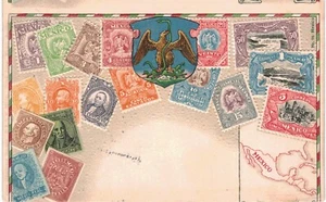 Bandiere Messico in rilievo 1910 mai usate - Foto 1 di 2