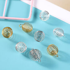 、10/30 Pcs/set Spiral Bead Cages Pendants For Diy Crystals Stones Jewelry Mak~W_