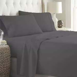 UK Sizes Egyptian Cotton 1000 OR 1200 TC Grey Solid Select Bedding Item - Picture 1 of 12