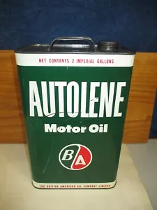 Vintage B/A (B-A) British American Oil Co AUTOLENE 2 Gallon Oil Can Tin BA EMPTY - Picture 1 of 15
