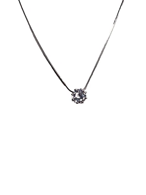 Collar Gargantilla 16" Elegante Colgante Imitación Transparente Joya Belleza Baile de graduación Tono Plata  Foto 1 de 4