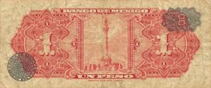 México  1  Peso  8.9.1954  Series EJ  Prefix K  Circulated Banknote G1 - Picture 1 of 2
