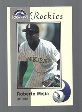 1994 Colorado Rockies Police VG Roberto Mejia Baseball Kansas City Life Baseball