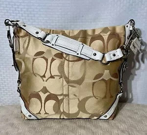 NWT Coach Carly F11961 Sateen Canvas & Leather Hobo Shoulder Bag $458.00 #138 - Picture 1 of 20