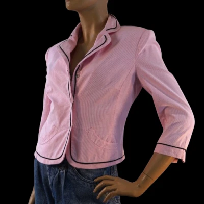 Chaqueta Blazer de Verano Willi Smith Rosa Blanco Rayas Mujer Talla 4 Foto 1 de 4
