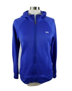 Under Armour Girls Polyester Loose Fit LS Full Zip Purpleish Blue Hoodie Youth M - Picture 1 of 6