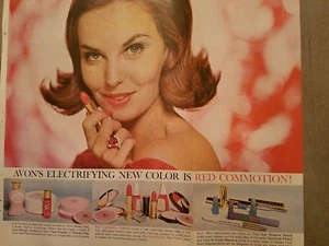 1962 Avon Cosmetics electrifying red commotion color lipstick ad - Imagen 1 de 2