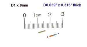 D1 x 8mm thick, N52, Rare Earth, Neodymium Cylinder Magnets - Pack of 50 - Picture 1 of 1