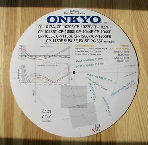Protractor de brazo de tono Onkyo CP-1017/102x/1030/104x/1055/1130/1150/1500 y PX-3/5/55 - Imagen 1 de 7