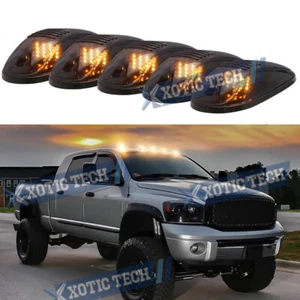 Smoked Lens Amber LED Cab Roof Clearance Lights For Dodge Ram 1500 2500 03-17 - Foto 1 di 14