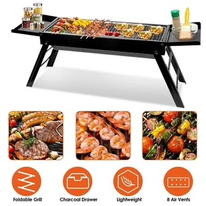 Foldable Compact BBQ Grill Portable Charcoal Grill Outdoor Travel Camping Picnic - Picture 1 of 15